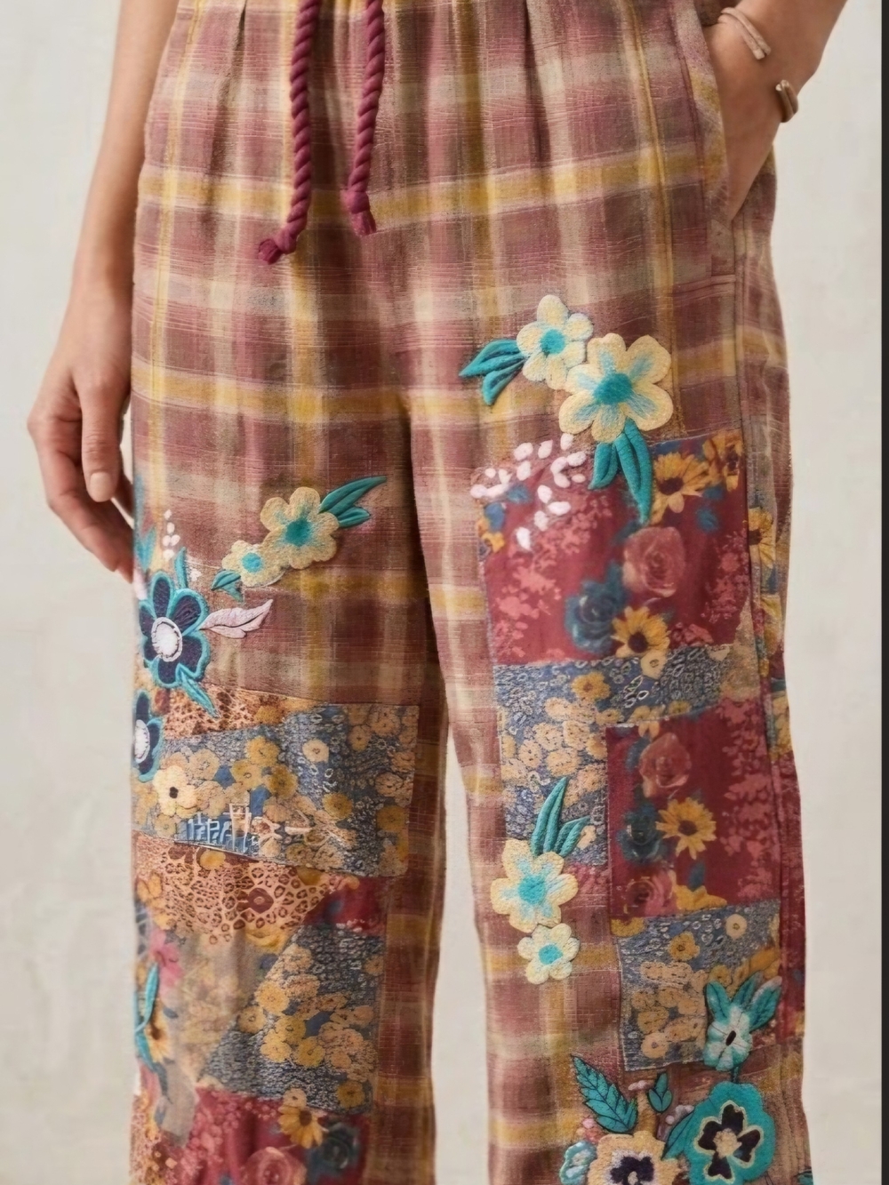 NWT! Free People We The Free Brooks Embroidered Wide Leg Pants